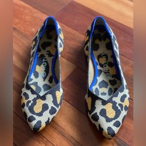 Rothy’s The Point Big Cat Brown Leopard Slip On Knit Flats - (Sz 9)